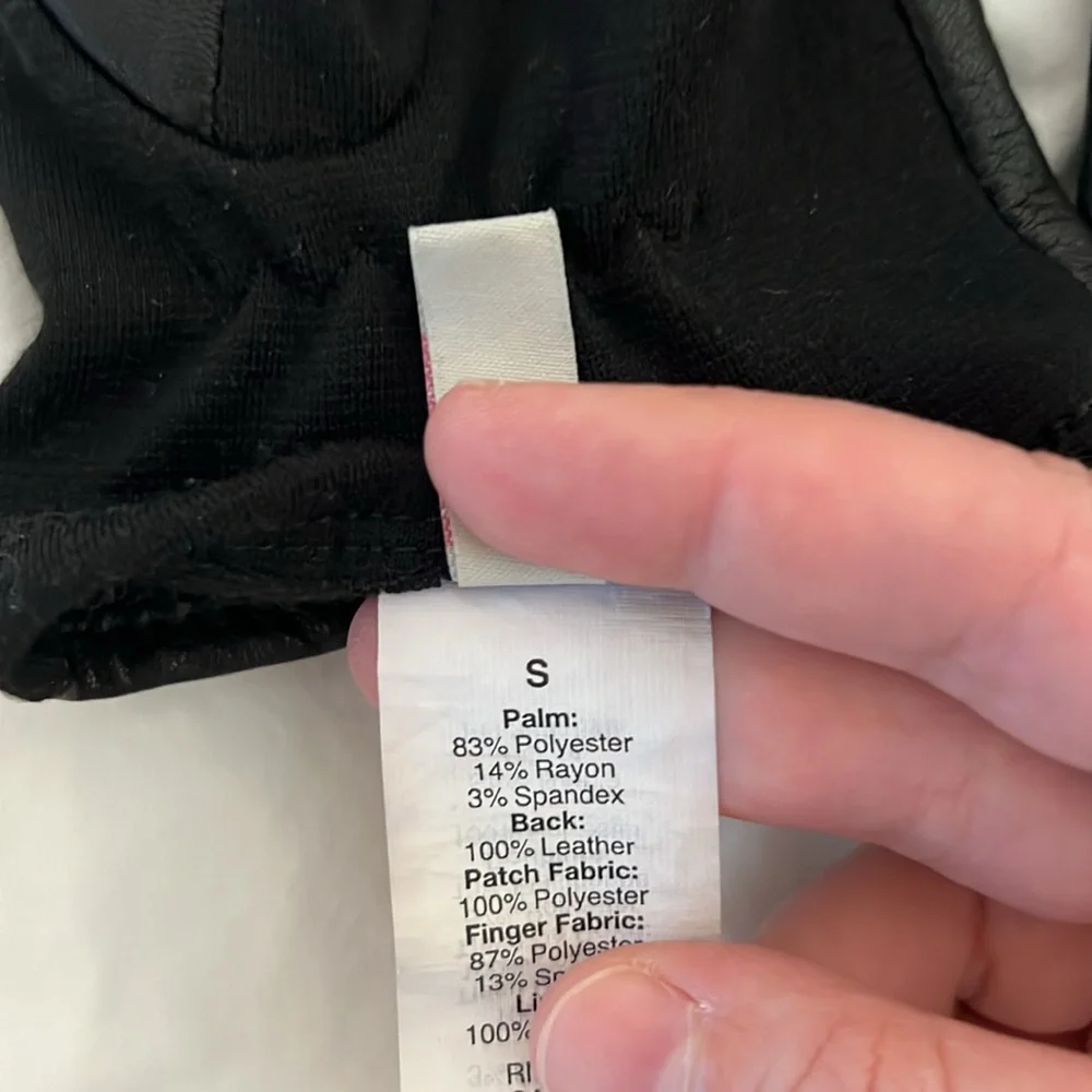 Jcrew Factory Black Leather Tech Gloves Size Small